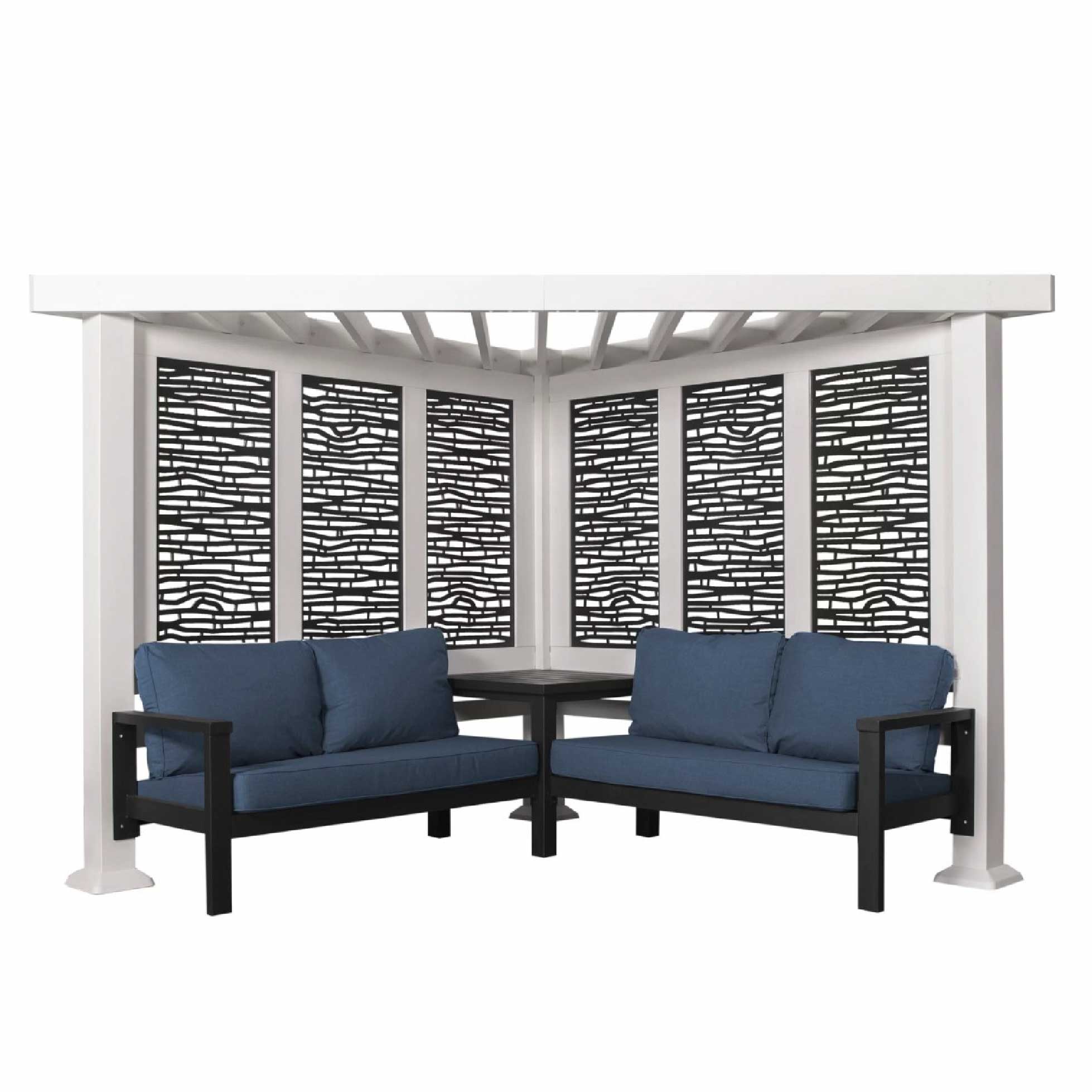 Backyard Discovery Ridgedale Cedar Pergola with Built-In Conversation Seating 1 Backyard Discovery Ridgedale 12 x 8 ft Cedar Pergola with Built-In Seating - Image 1
