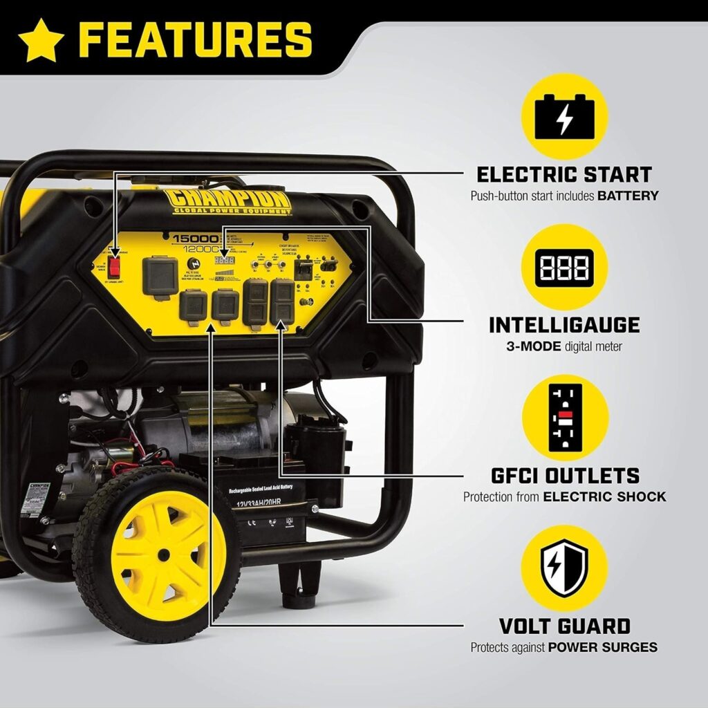 Champion 12000W Generator with Electric Start and Lift Hook